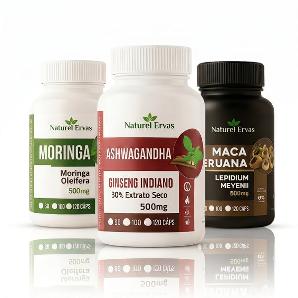 Kit Energia Suprema: Ashwagandha + Moringa Oleifera + Maca Negra Peruana