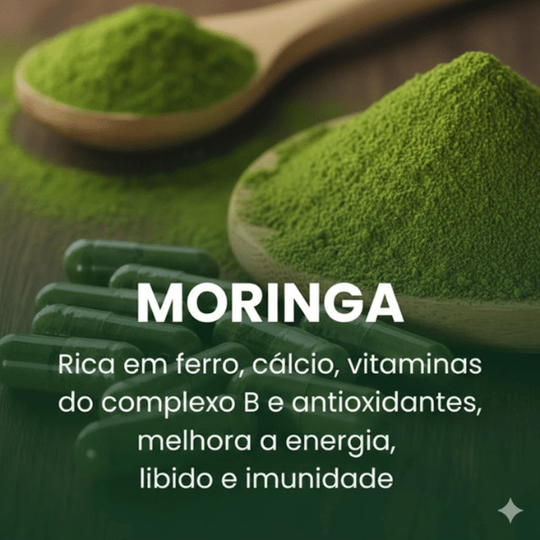 Potência Total Premium: Ashwagandha +  Moringa Oleifera + Maca Negra Peruana
