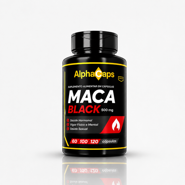 Maca Black Premium 500mg | Saúde Hormonal e Vigor Físico | 120 Cápsulas