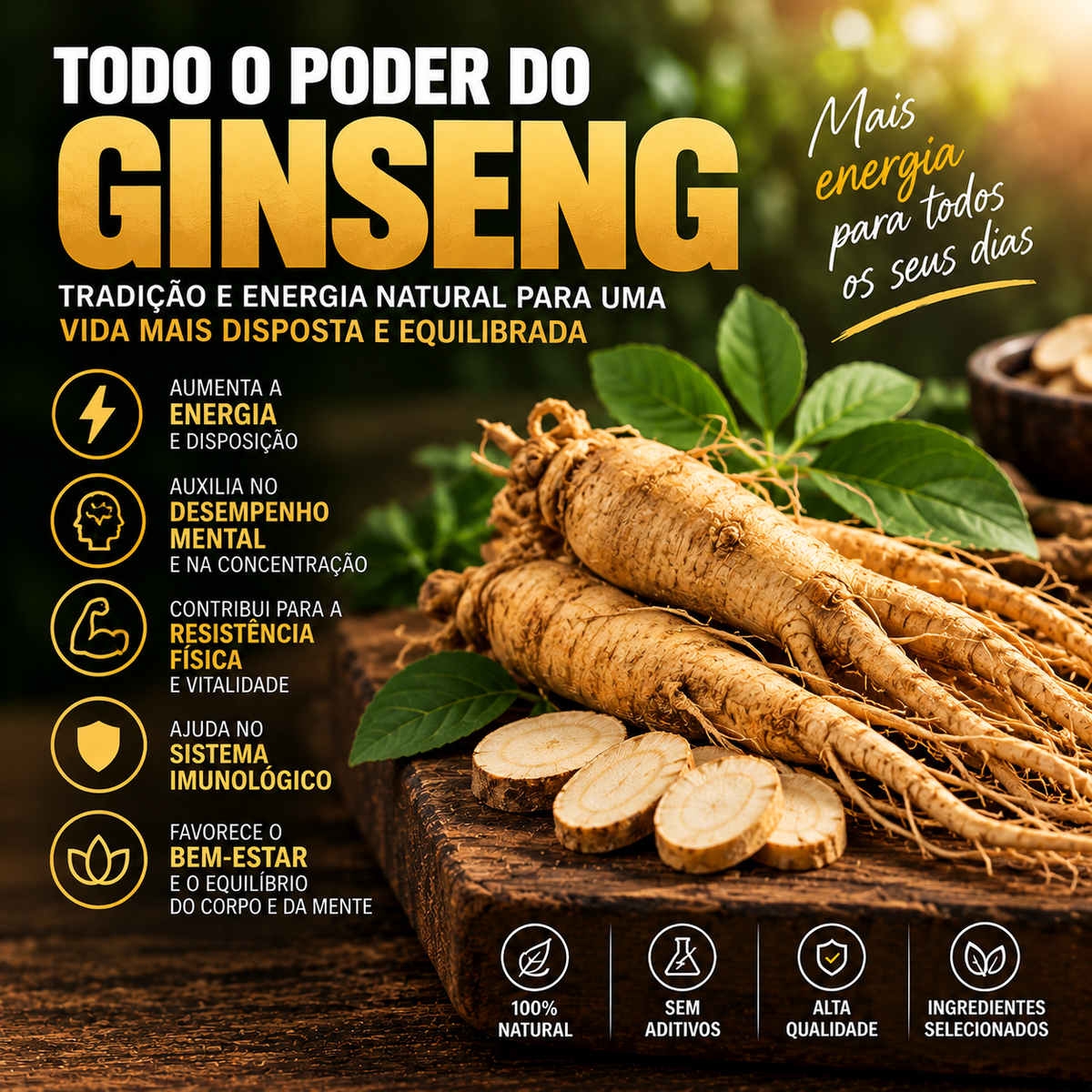 Combo Ginseng panax , Moringa oleifera e Maca