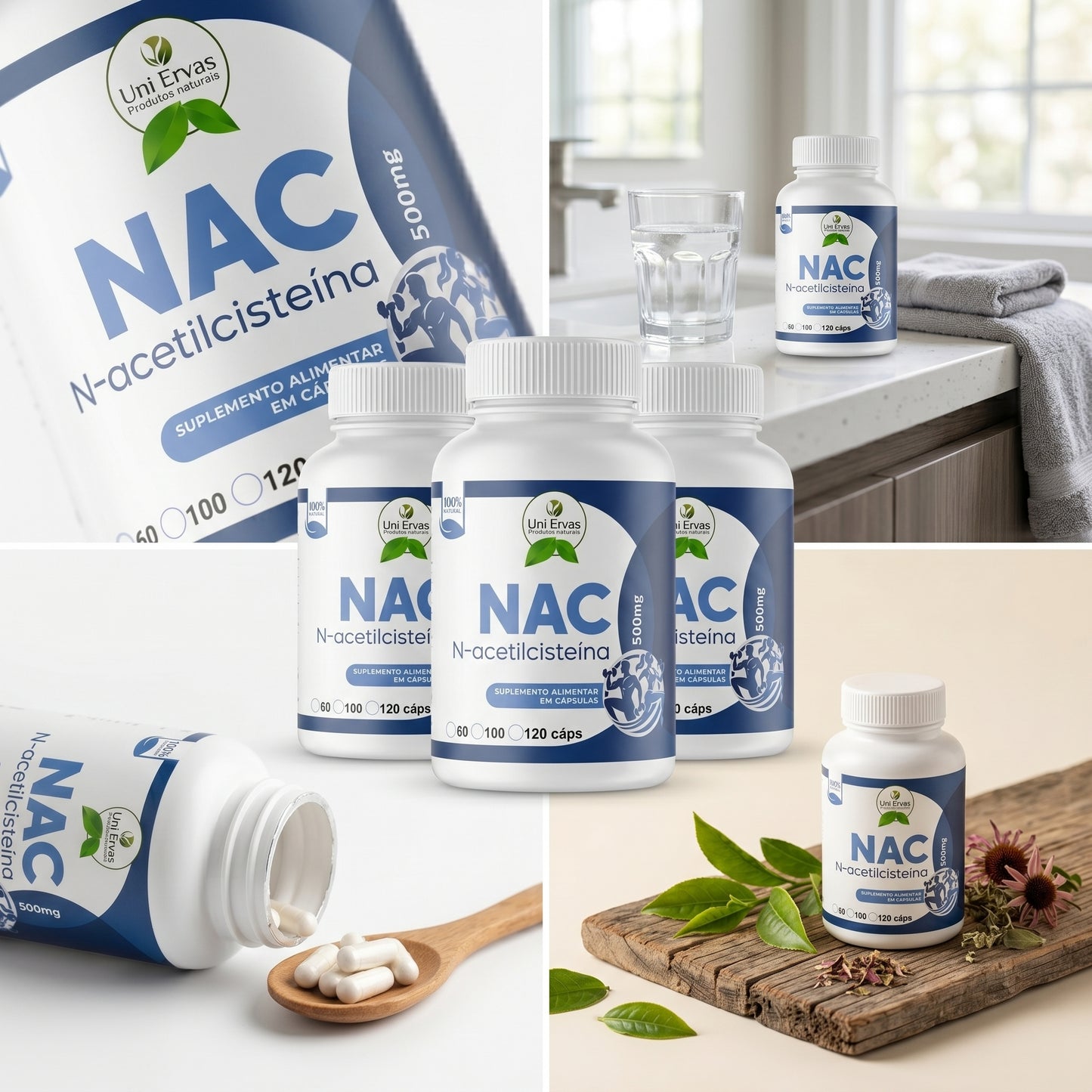 NAC 500mg — N-Acetilcisteína Premium | Antioxidante e Detox Celular