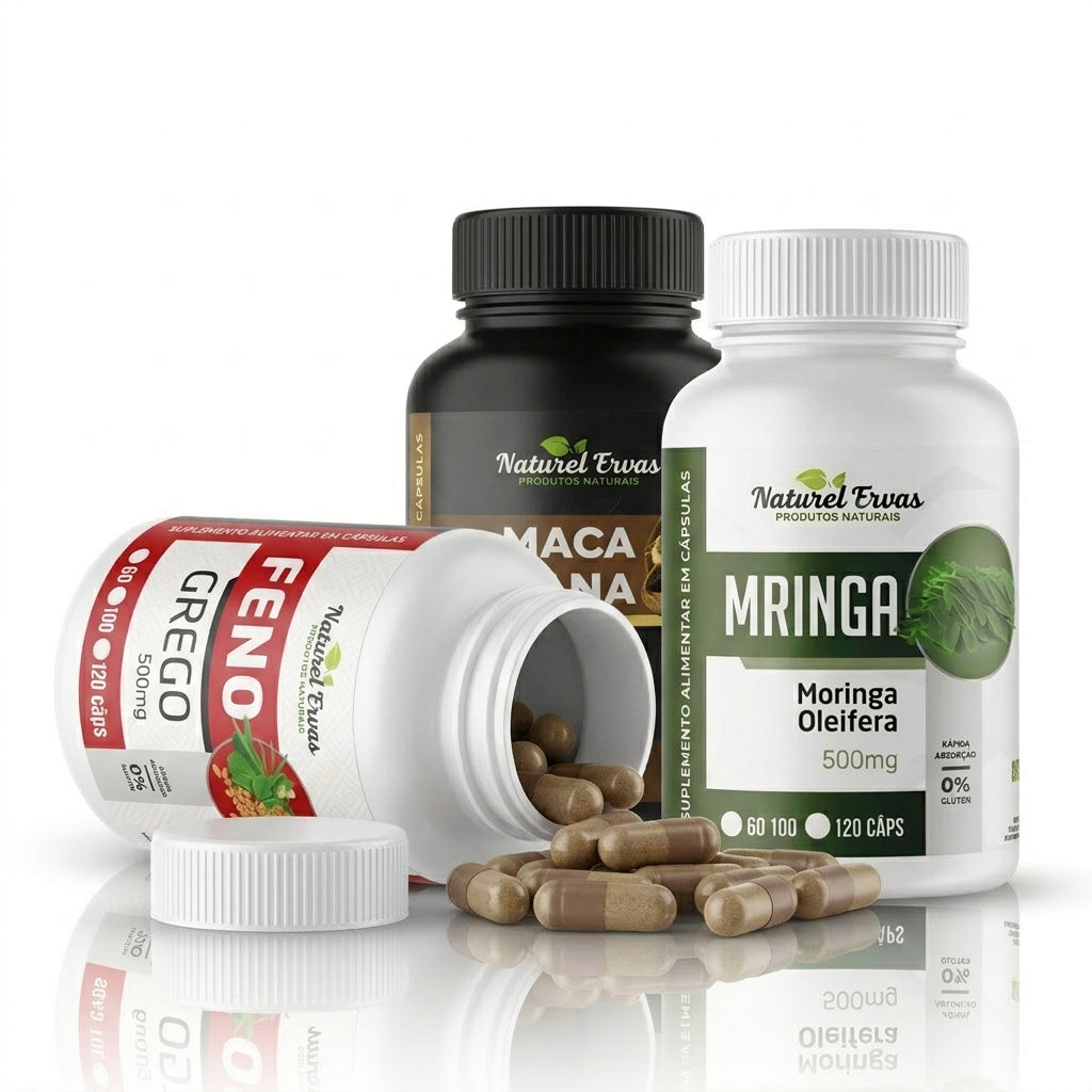 Cápsulas naturais do Kit Vitalidade Masculina