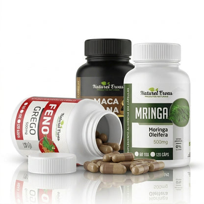 Cápsulas naturais do Kit Vitalidade Masculina