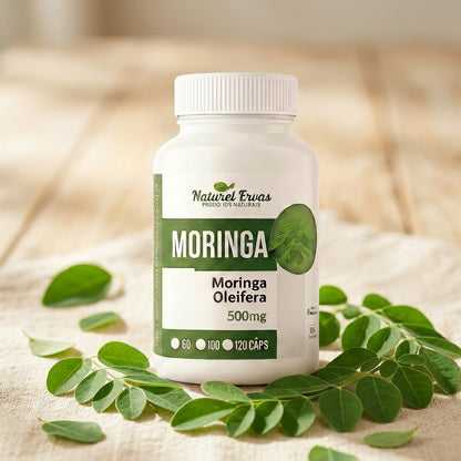 Moringa Oleifera com folhas naturais
